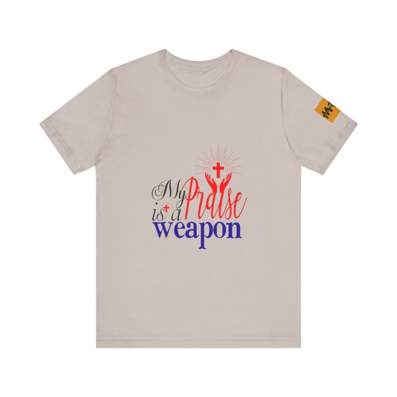 Inspirational Unisex Short Sleeve Tee - 'My Praise is a Weapon' - Image 46