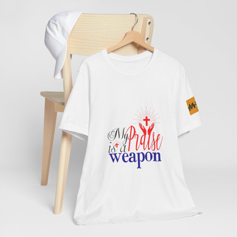 Inspirational Unisex Short Sleeve Tee - 'My Praise is a Weapon' - Image 5