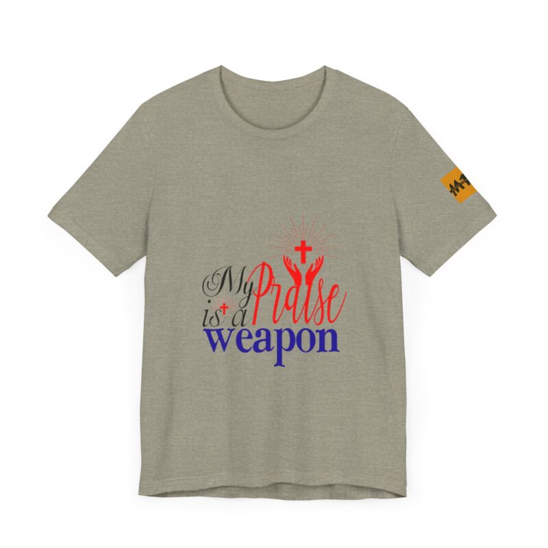 Inspirational Unisex Short Sleeve Tee - 'My Praise is a Weapon' - Image 40